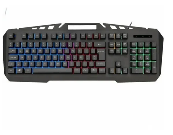 Imagem 2 de 5 do produto Teclado Semi-mecânico Gamer Kmex Spartacus, LED RGB, Anti-Ghosting, ABNT2, Preto - Kb-a328