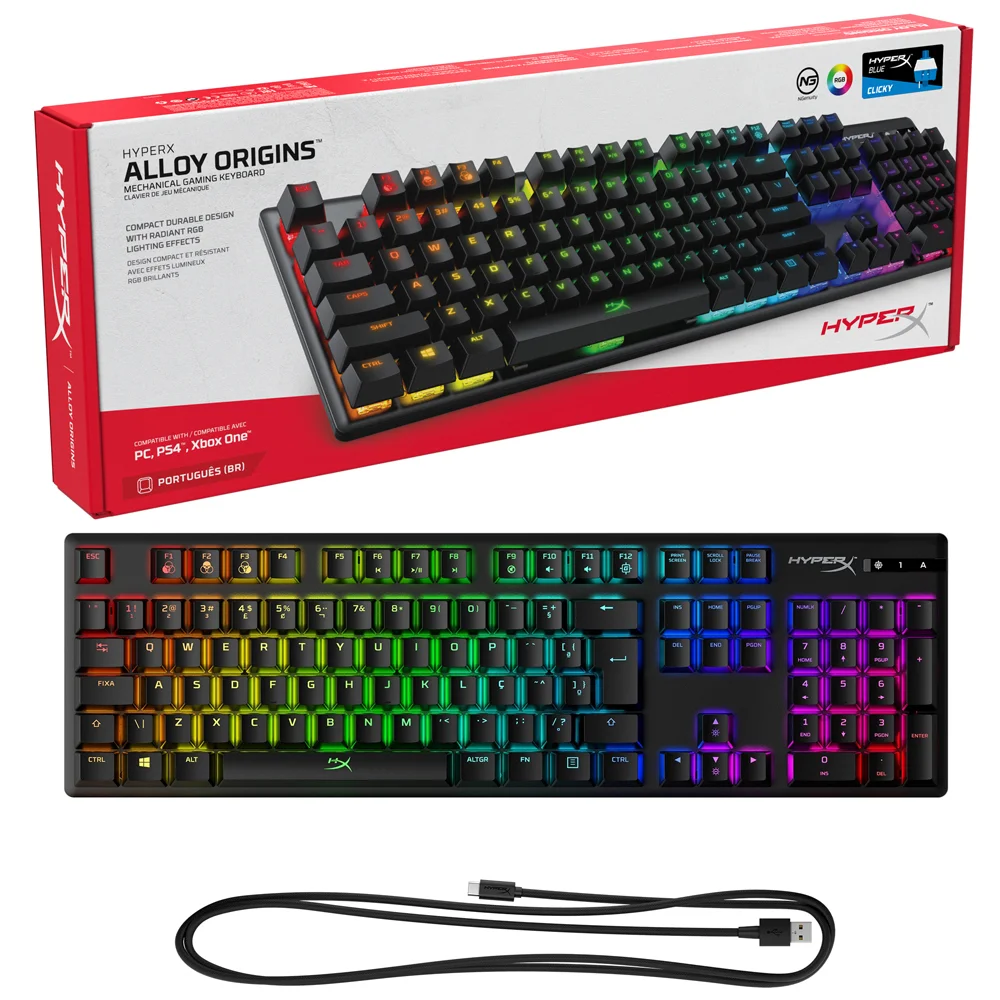 Teclado Mecânico Gamer Hyperx Alloy Origins Rgb