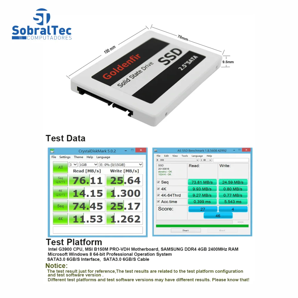 Hd SSD Goldenfir 1TB 2.5mm Sata 3 Leitura 580mb Gravação 400mb T650-1TB Hd SSD Goldenfir 1TB 2.5mm Sata 3 Leitura 580mb Gravação 400mb T650-1TB