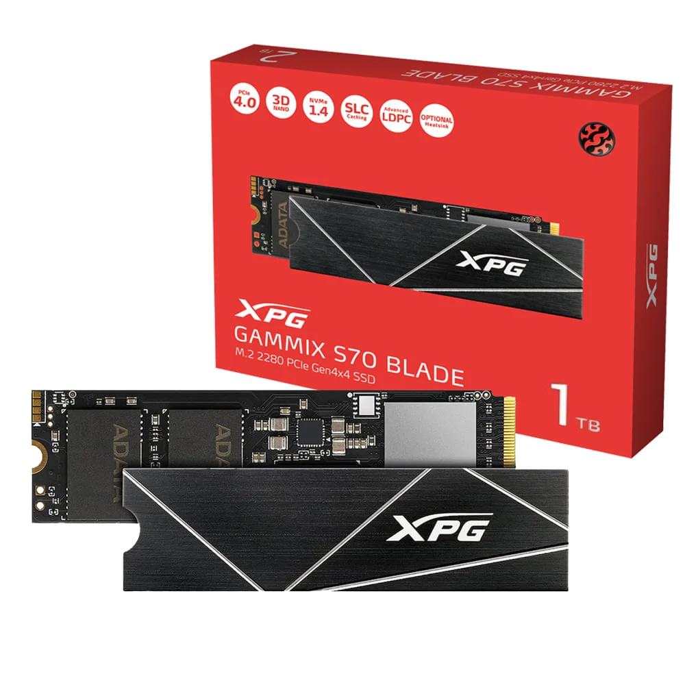 Imagem 2 de 5 do produto HD SSD M.2, XPG Adata Gammix S70 Blade, Pci-e, 4.0x4 - Agammixs70b-1t-cs 3559