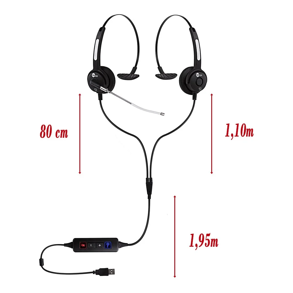 Imagem 2 de 2 do produto Kit Monitoramento Topuse Htu-310 Call Center Headset USB Voip
