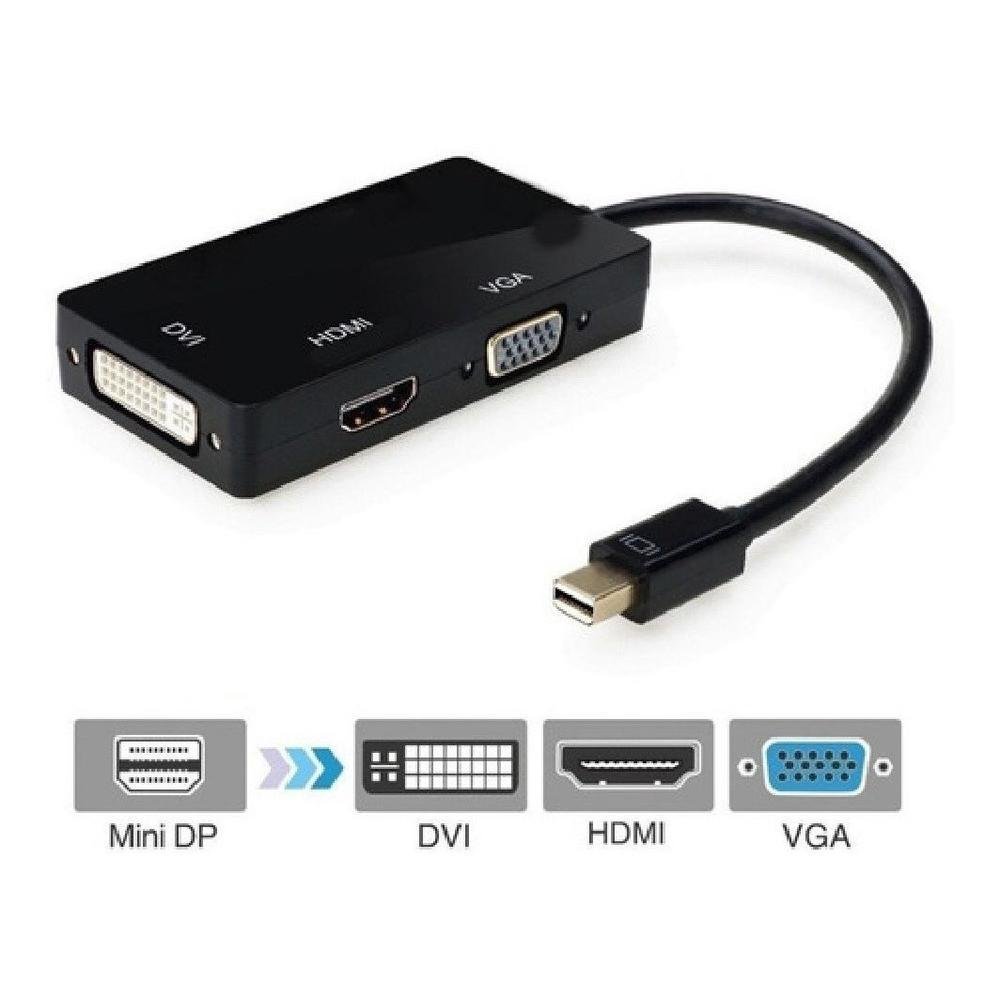 Imagem 2 de 2 do produto Cabo Adaptador Mini Displayport Macho X Hdmi F / Vga F / Dvi-i