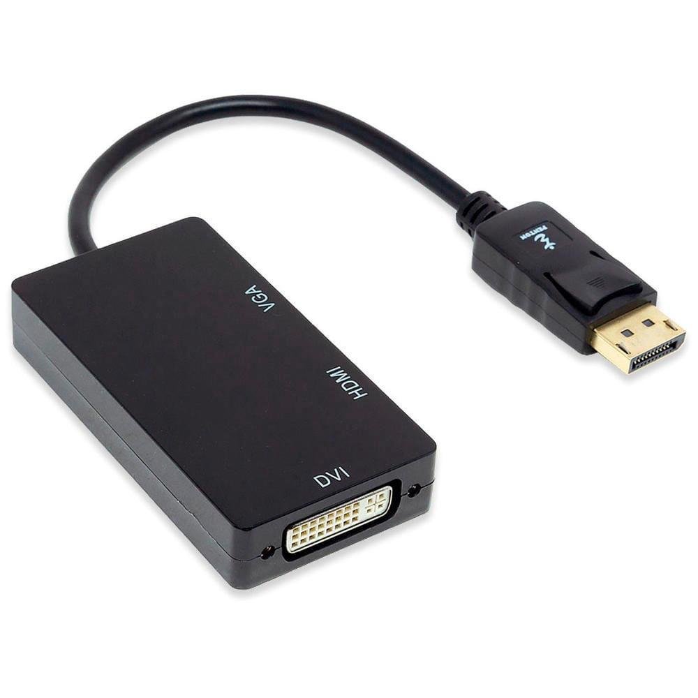 Imagem 2 de 2 do produto Cabo Conversor, Displayport-m X HDMI DVI VGA, Lotus 3 Em 1