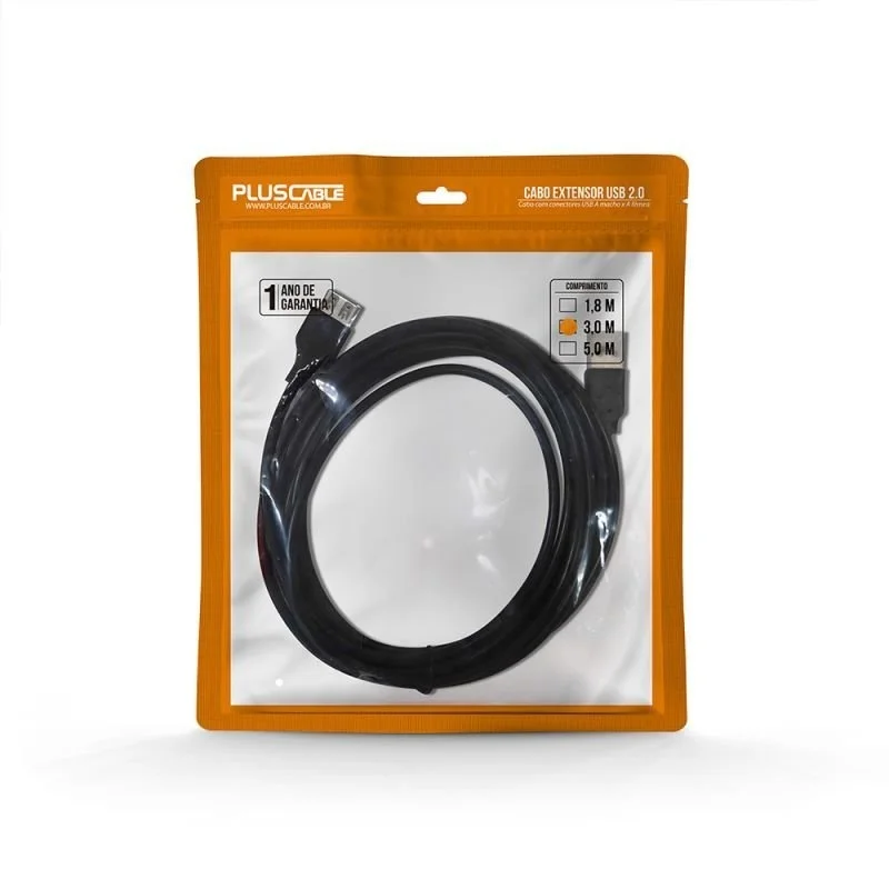 Imagem 3 de 5 do produto Cabo Extensor Plus Cable Usb 2.0 A Macho / A Fêmea 3 Metros