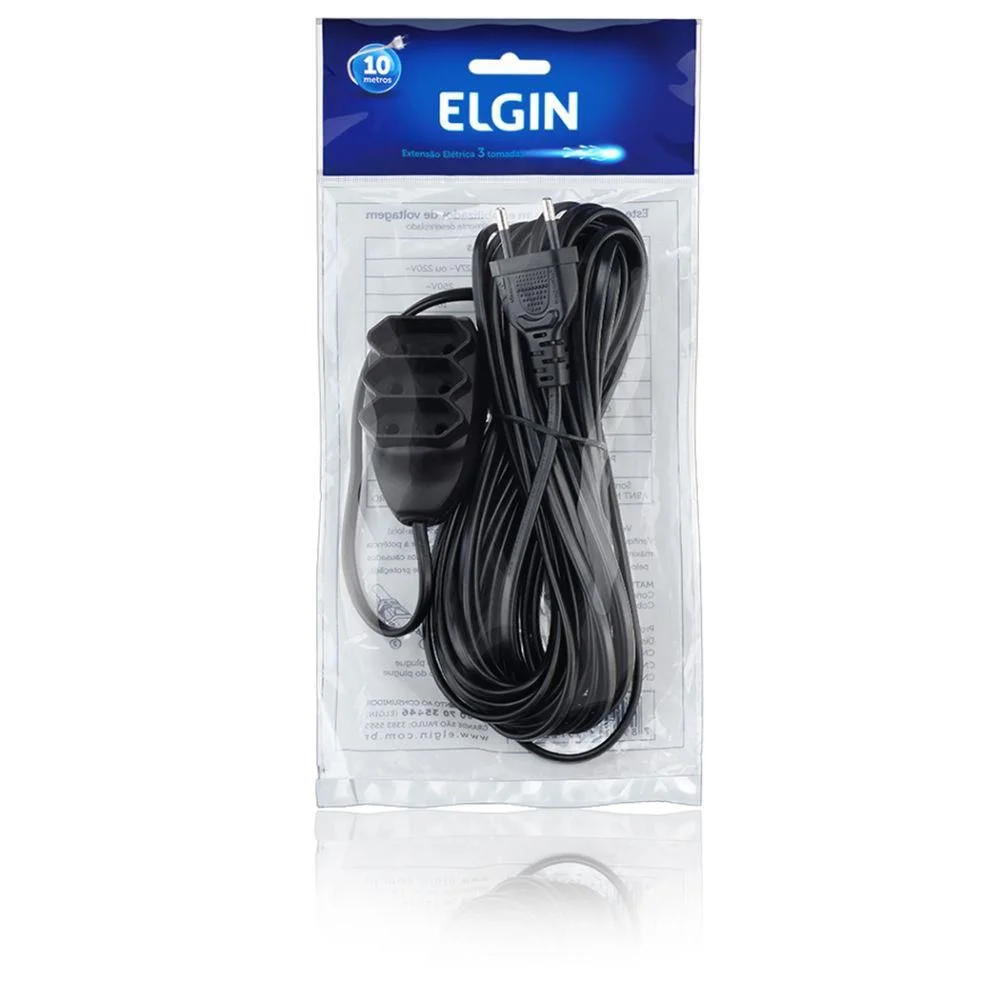 Imagem 3 de 5 do produto Extensão Elétrica 3 Tomadas 2p 10 Metros - Elgin