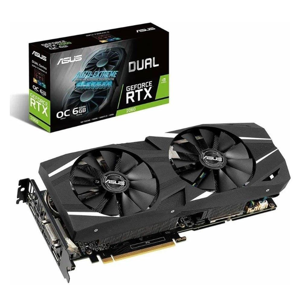 Placa de Vídeo Asus, GeForce RTX 2060 Dual OC, 6GB, GDDR6