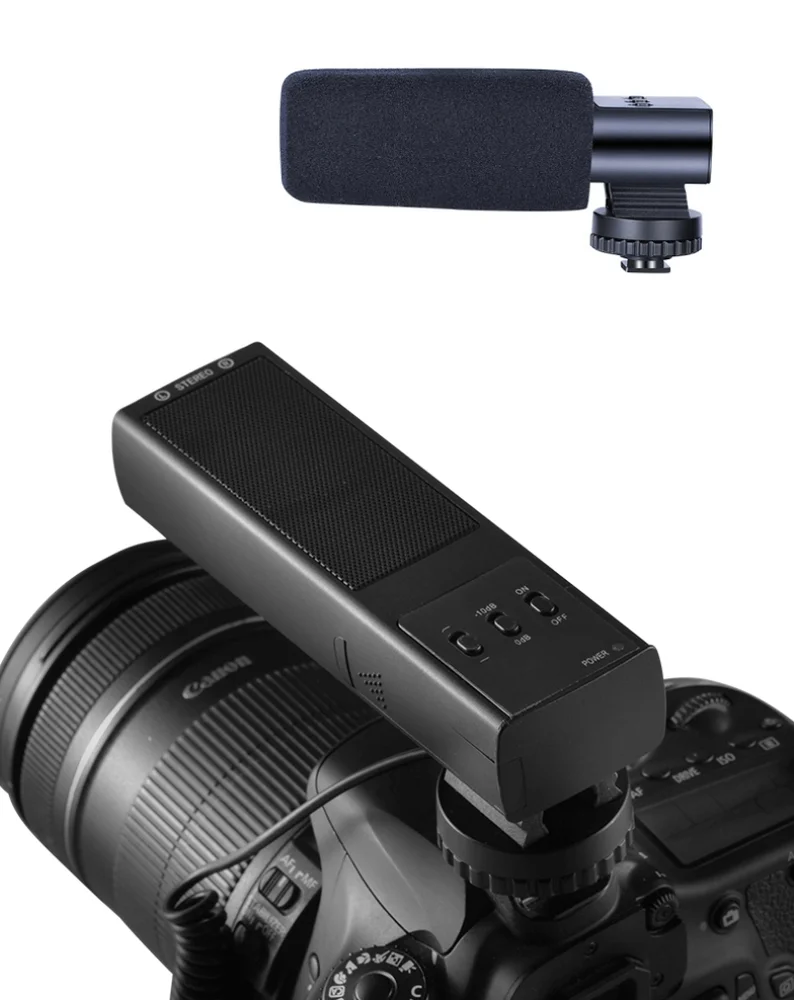 Imagem 2 de 5 do produto Microfone Shotgun Xy Estéreo Mamen Mic-02 Para Câmeras E Filmadoras