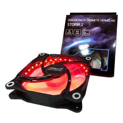 Cooler FAN Mymax Storm II, 120mm, LED, Preto E Vermelho