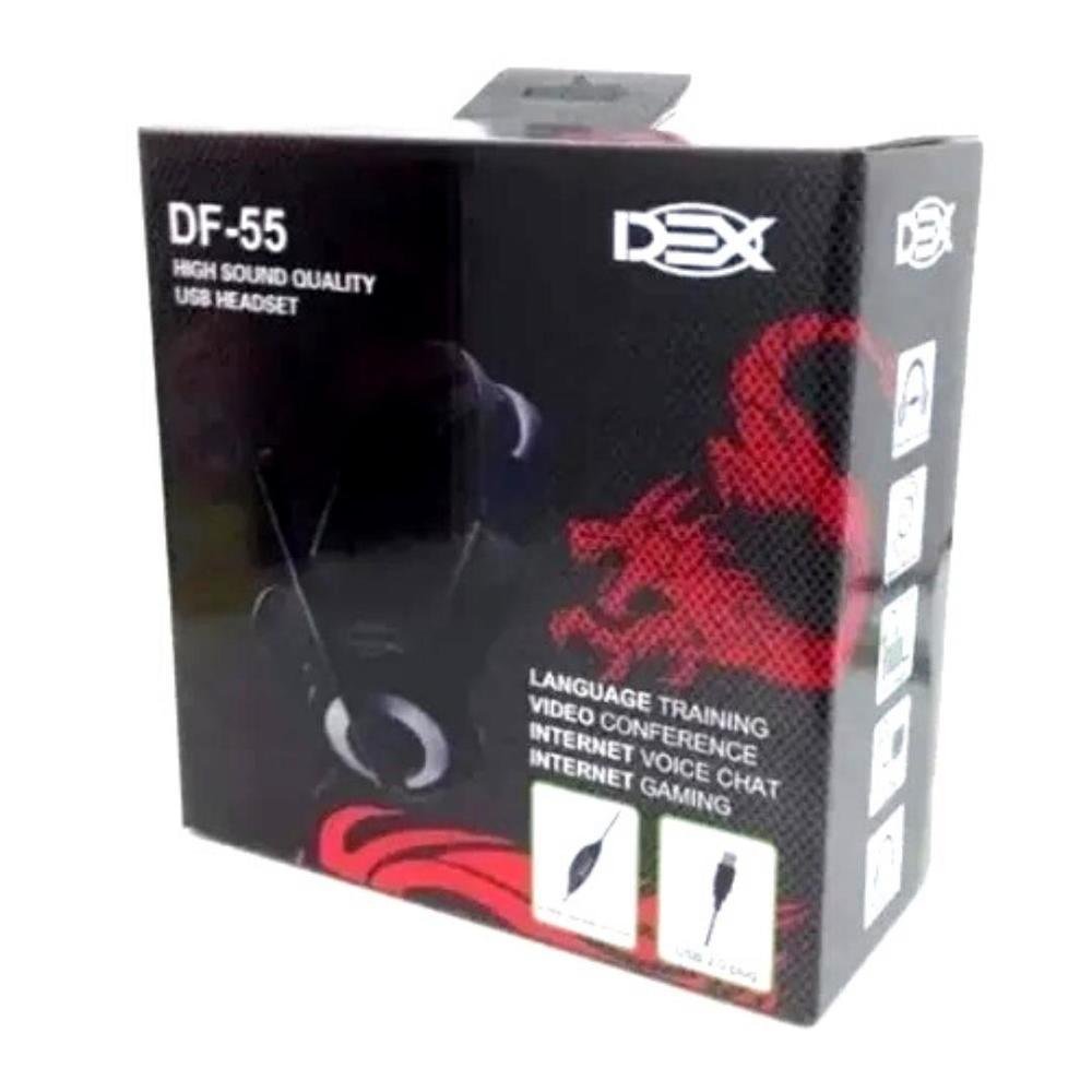 Imagem 2 de 5 do produto Headset Com Fio Dex, USB 2.0, Microfone Df-55, Control Volume