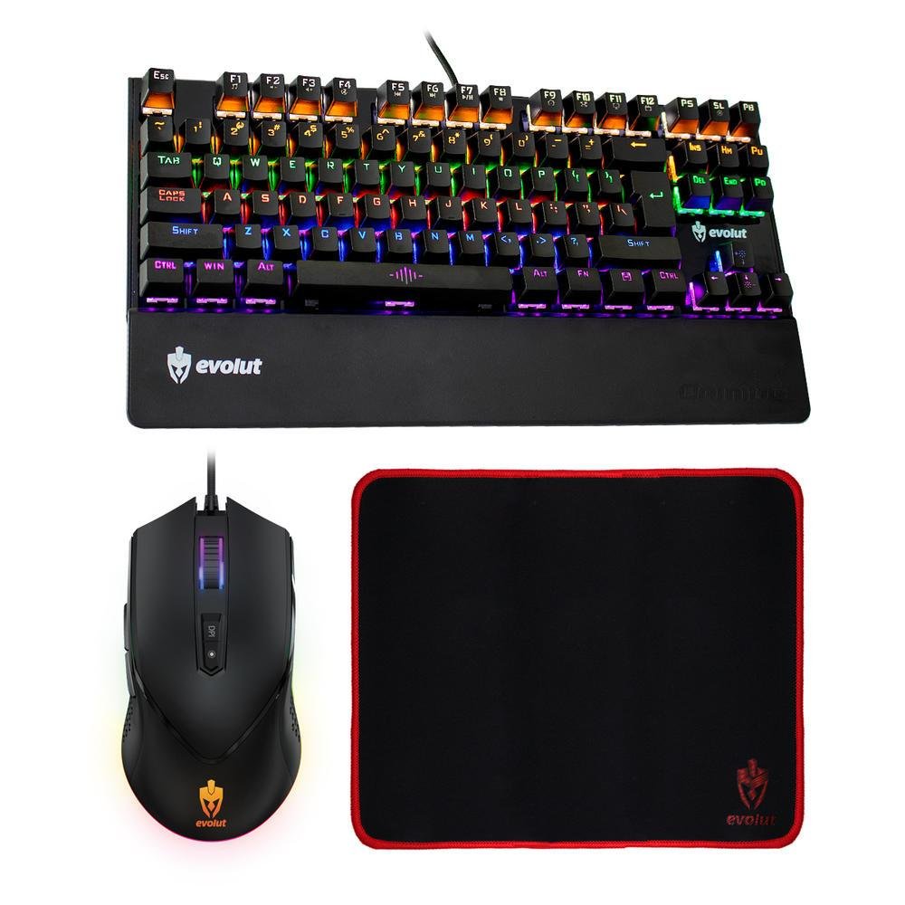 Kit Gamer Mousepad Teclado Mecanico Mouse Gamer Com Led Rgb Kit Gamer Mousepad Teclado Mecanico Mouse Gamer Com Led Rgb