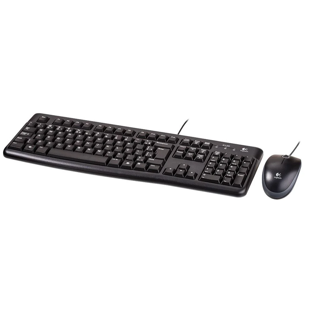 Imagem 3 de 5 do produto Teclado E Mouse Logitech MK120, Resistente À Água, 1000DPI, Preto, ABNT2 - 920-004429