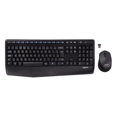 Teclado e Mouse Logitech MK345, sem Fio, ABNT2 - Preto Kit Sem Fio Composto Por Teclado Com Leiaute Brasileiro (Portugues) Mouse (Sensor Optico, 3 Bo