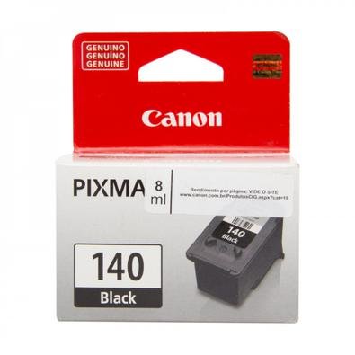 Cartucho de Tinta PG-140 Original 8ml Canon Qualidade em impressão é o que você terá com o Cartucho de Tinta PG-140 Preto da Canon. Imprima docume