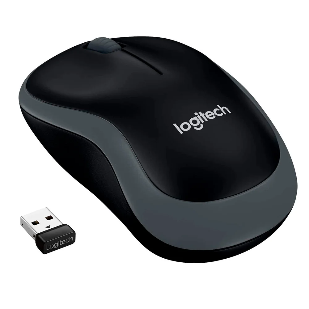 Imagem 3 de 5 do produto Mouse Sem Fio Logitech M185, USB, 3 Botões, Cinza E Preto - 910-002225