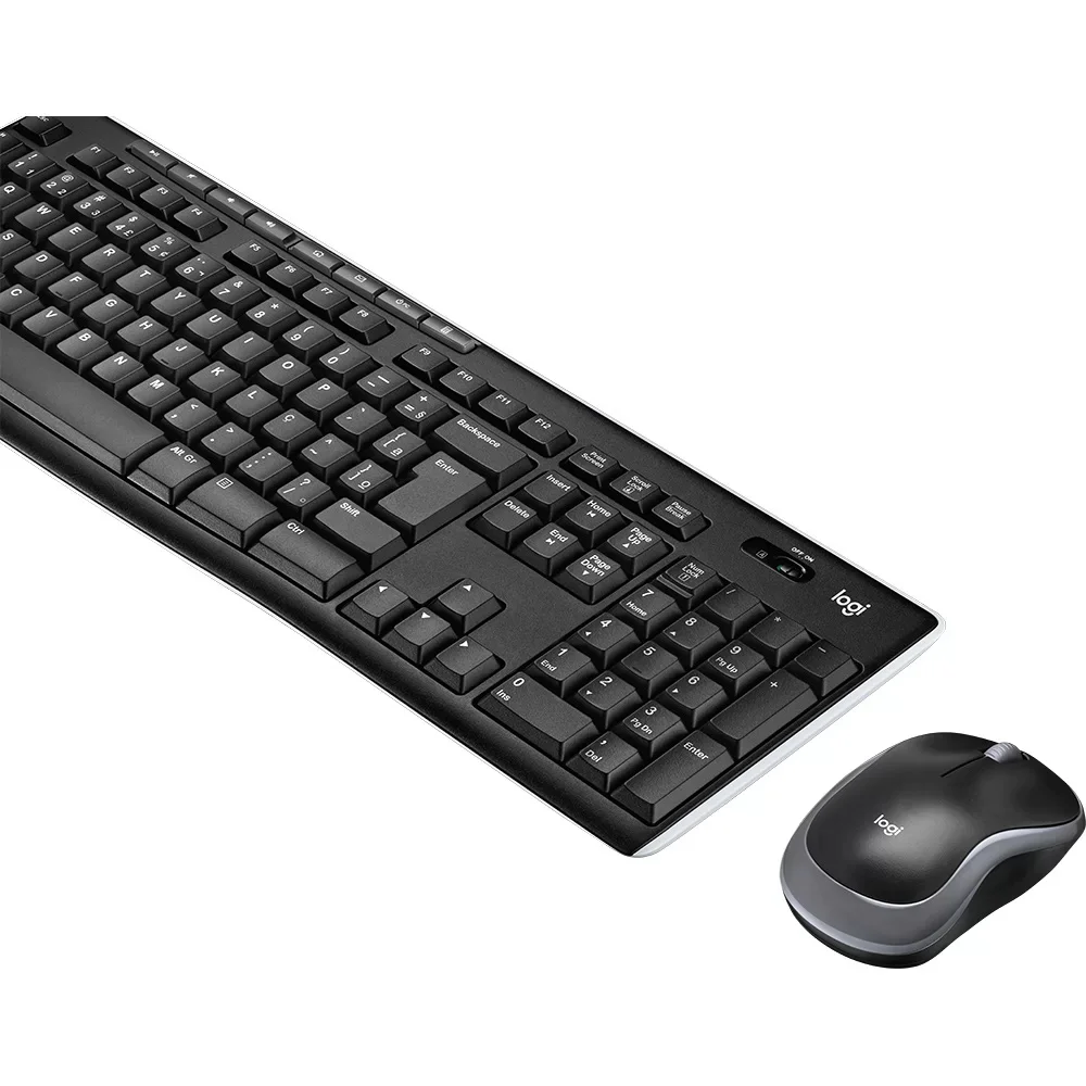 Imagem 3 de 5 do produto Teclado e Mouse Sem Fio Logitech MK270, ABNT2, Teclas de Mídia de Fácil Acesso, Conexão USB, Pilhas Inclusas - 920-004433