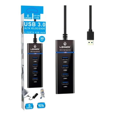 Hub Usb 3.0 Lehmox 4 Portas Ley-200