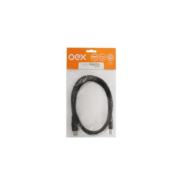Imagem 2 de 3 do produto Cabo Para Impressora Printer Usb Cb200 Preto - Oex