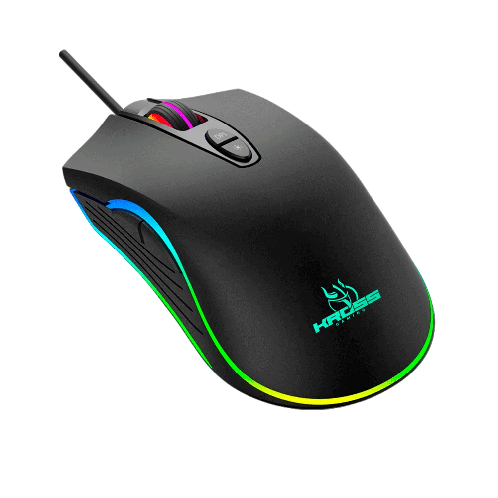 Mouse Gamer C/ Fio, Kross Gungnir, USB 4800 DPI Preto - Ke-mg125