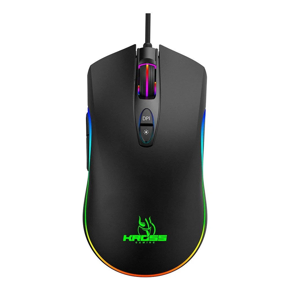 Mouse Gamer C/ Fio, Kross Gungnir, USB 4800 DPI Preto - Ke-mg125