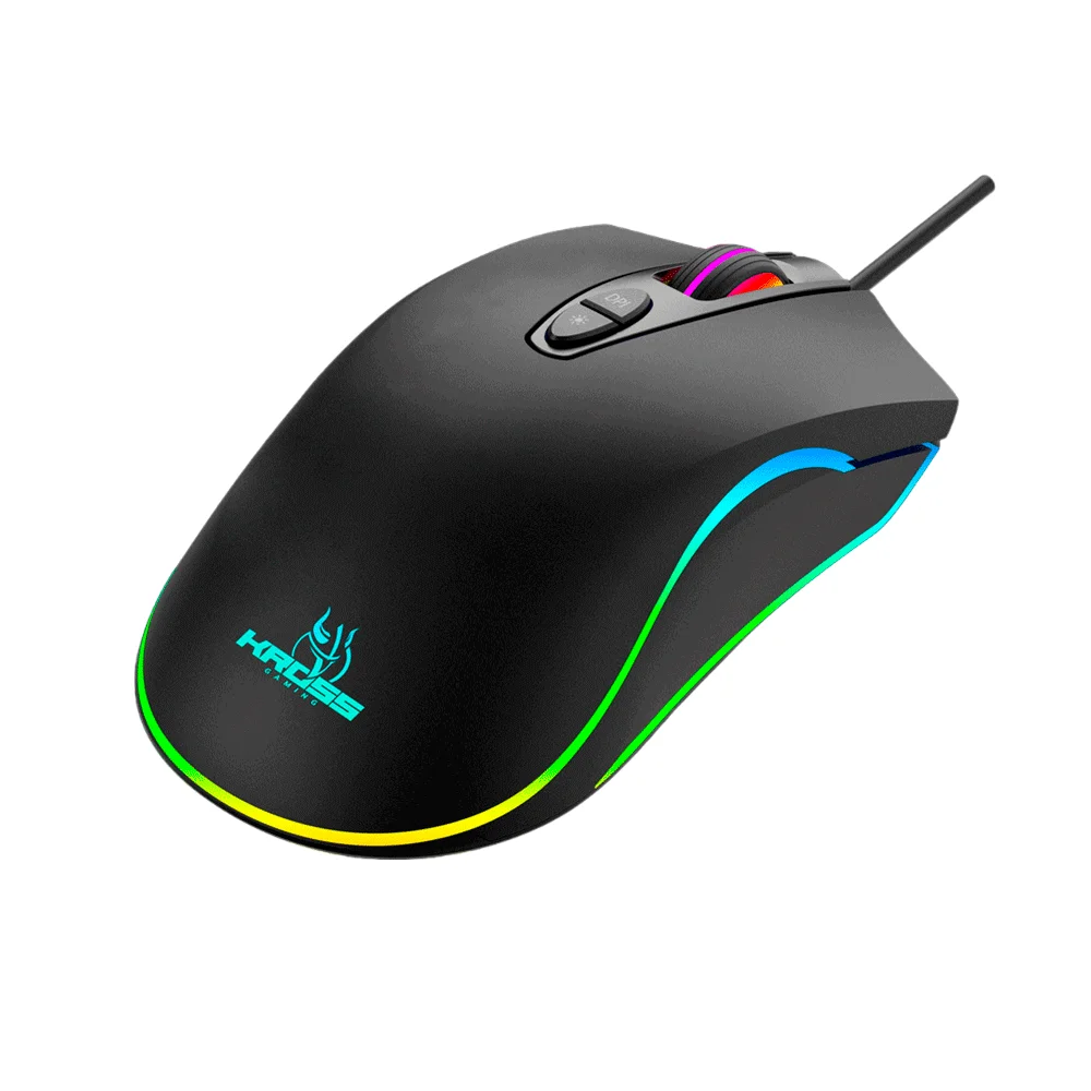 Mouse Gamer C/ Fio, Kross Gungnir, USB 4800 DPI Preto - Ke-mg125