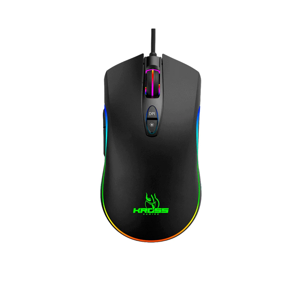 Mouse Gamer C/ Fio, Kross Gungnir, USB 4800 DPI Preto - Ke-mg125