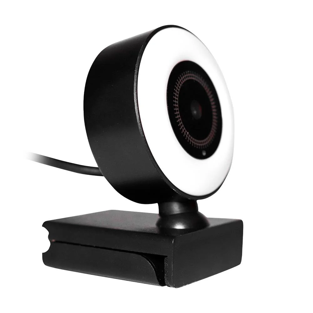 Imagem 3 de 5 do produto Webcam Full Hd 2k Oex W300 Com Led Usb Com Microfone Preto.