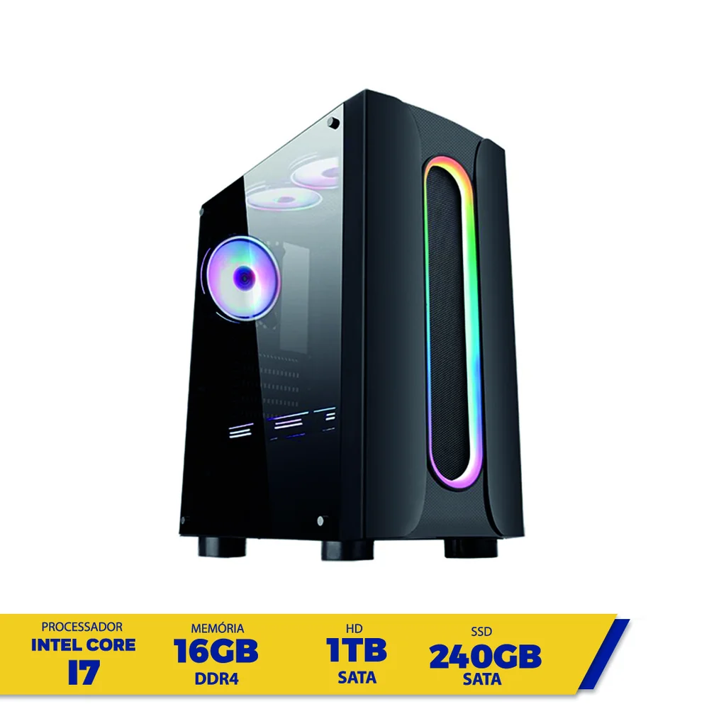 PC Gamer I7 16GB DDR4 GTX 1050TI 4GB HD 1TB SSD