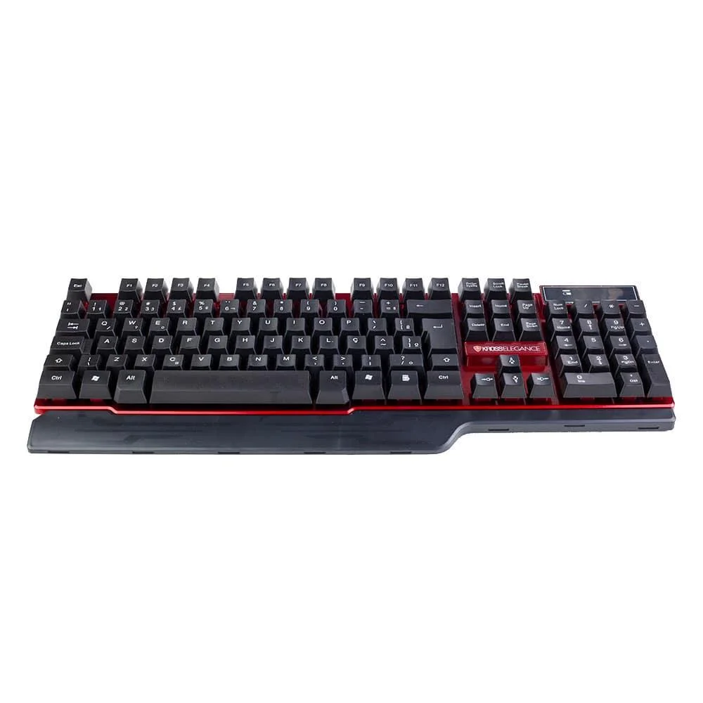 Imagem 5 de 5 do produto Teclado e Mouse Sem Fio Kross Elegance, Wireless, ABNT2, Layout Ambidestro, Vermelho e Preto - Ke-km553v1