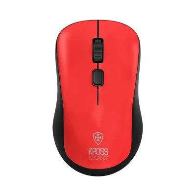 Mouse Sem Fio Kross USB, 1.600 DPI, Vermelho - Ke-m218
