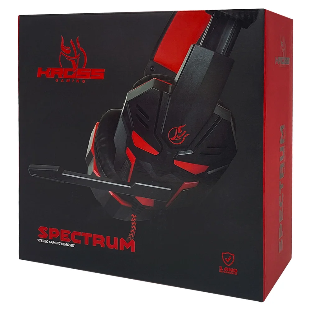 Headset Gamer Kross Elegance Spectrum Vermelho