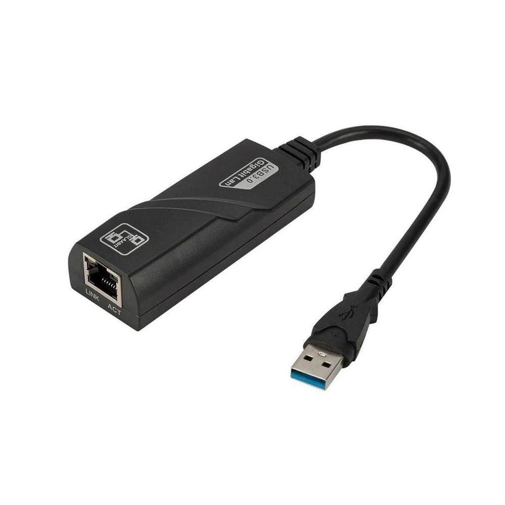 Imagem 2 de 3 do produto Adaptador De Rede USB 3.0 Para RJ45 LAN Ethernet Gigabit Placa De Rede Externa 10/100/1000Mbps, FY