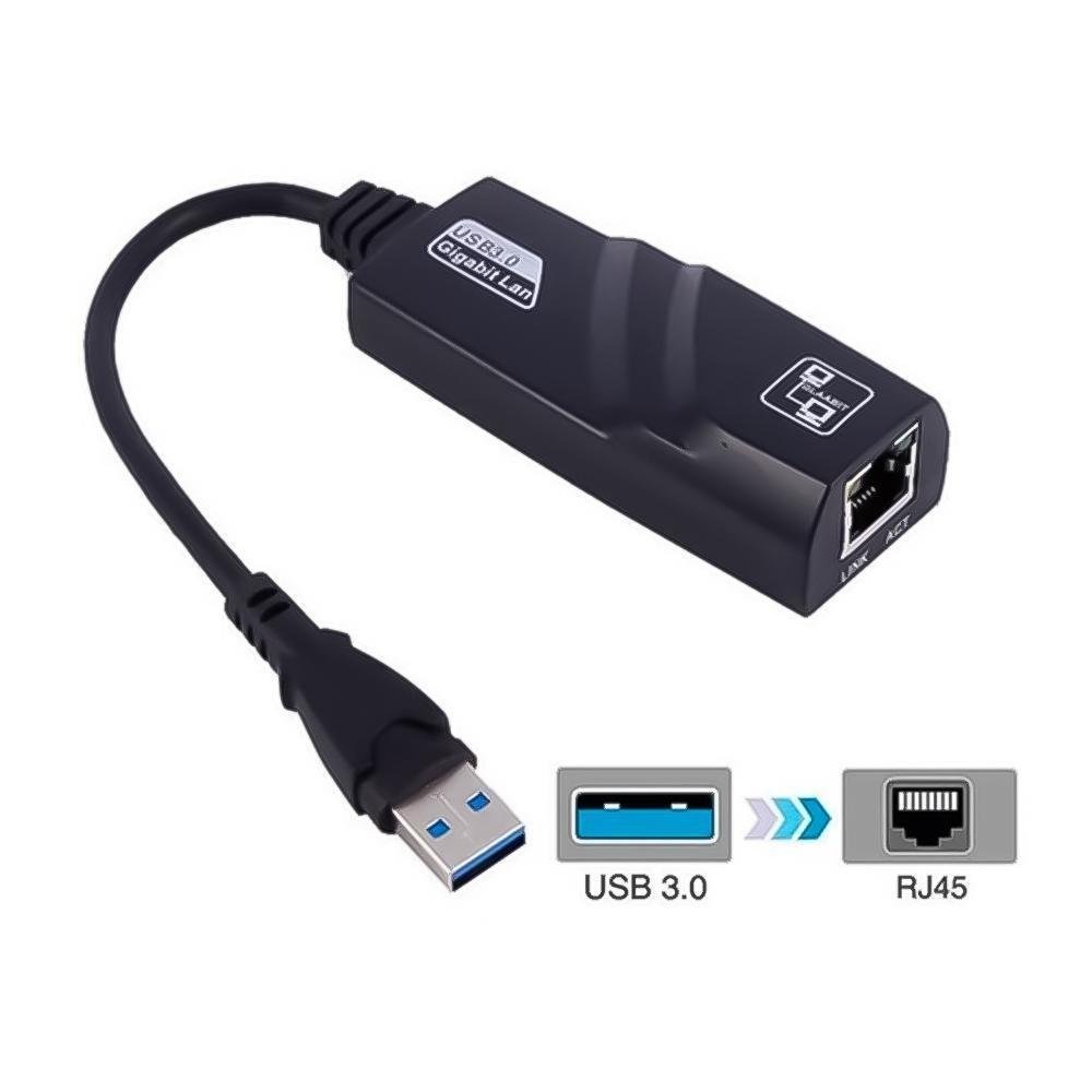 Imagem 3 de 3 do produto Adaptador De Rede USB 3.0 Para RJ45 LAN Ethernet Gigabit Placa De Rede Externa 10/100/1000Mbps, FY
