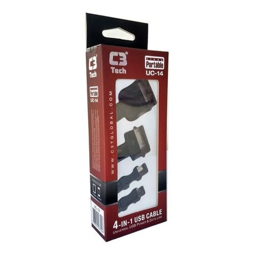 Imagem 2 de 2 do produto Carregador Multifuncional C3tech Usb+dados Preto - Uc-14