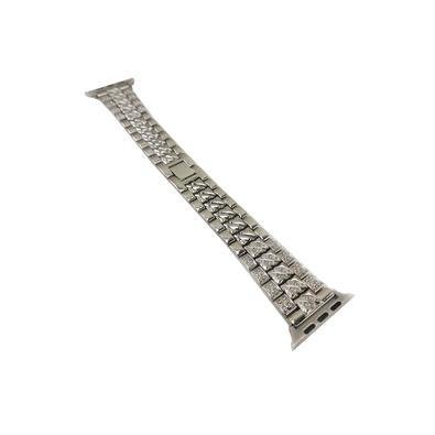 Pulseira Smartwatch Luxo Pedra Strass Smartband Aço 3 Elos Inteligente