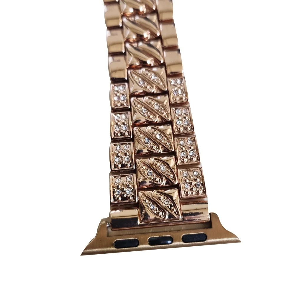 Imagem 4 de 5 do produto Pulseira Smartwatch Luxo Pedra Strass Smartband Inteligente Aço 3 Elos