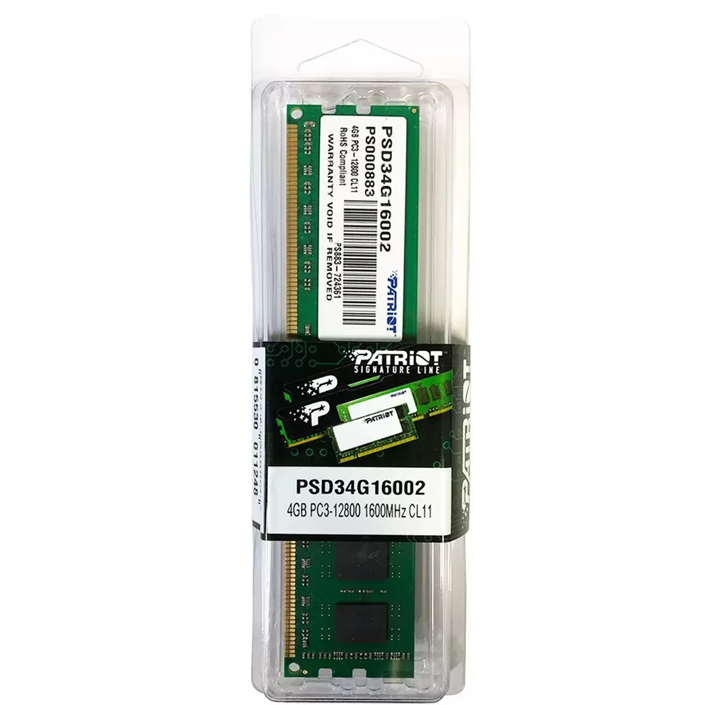 Memória Ram Patriot, 4GB, DDR3, 1600mhz, 1x4gb (psd34g16002 Sl)