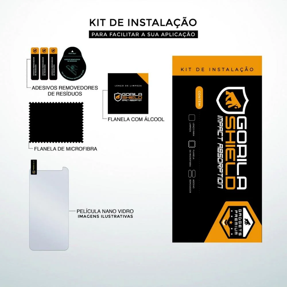 Imagem 2 de 5 do produto Kit Capa Dual Shock E Película Nano Vidro Para Iphone 11 - Gorila Shield