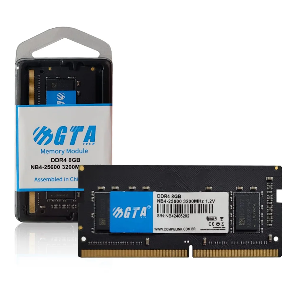 Memória RAM Para Notebook GTA Tech, 8GB, 3200MHz, DDR4, CL22, 1.2V, SODIMM - GT8G3200L20N