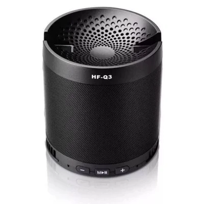 Caixa De Som Bluetooth Q3 Usb Sd Aux Com Suporte Para Celular Preto