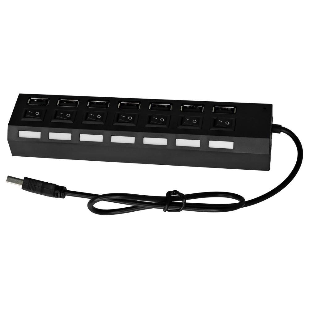 Imagem 4 de 4 do produto HUB Knup, 7 Portas USB 2.0, LED Indicador, Entrada Para Fonte, Preto