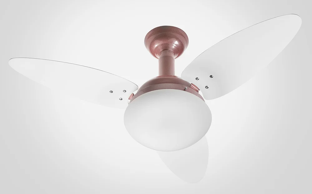 Imagem 2 de 4 do produto Ventilador De Teto Jet Venti-delta Rosê 3pás Brancas 220 V