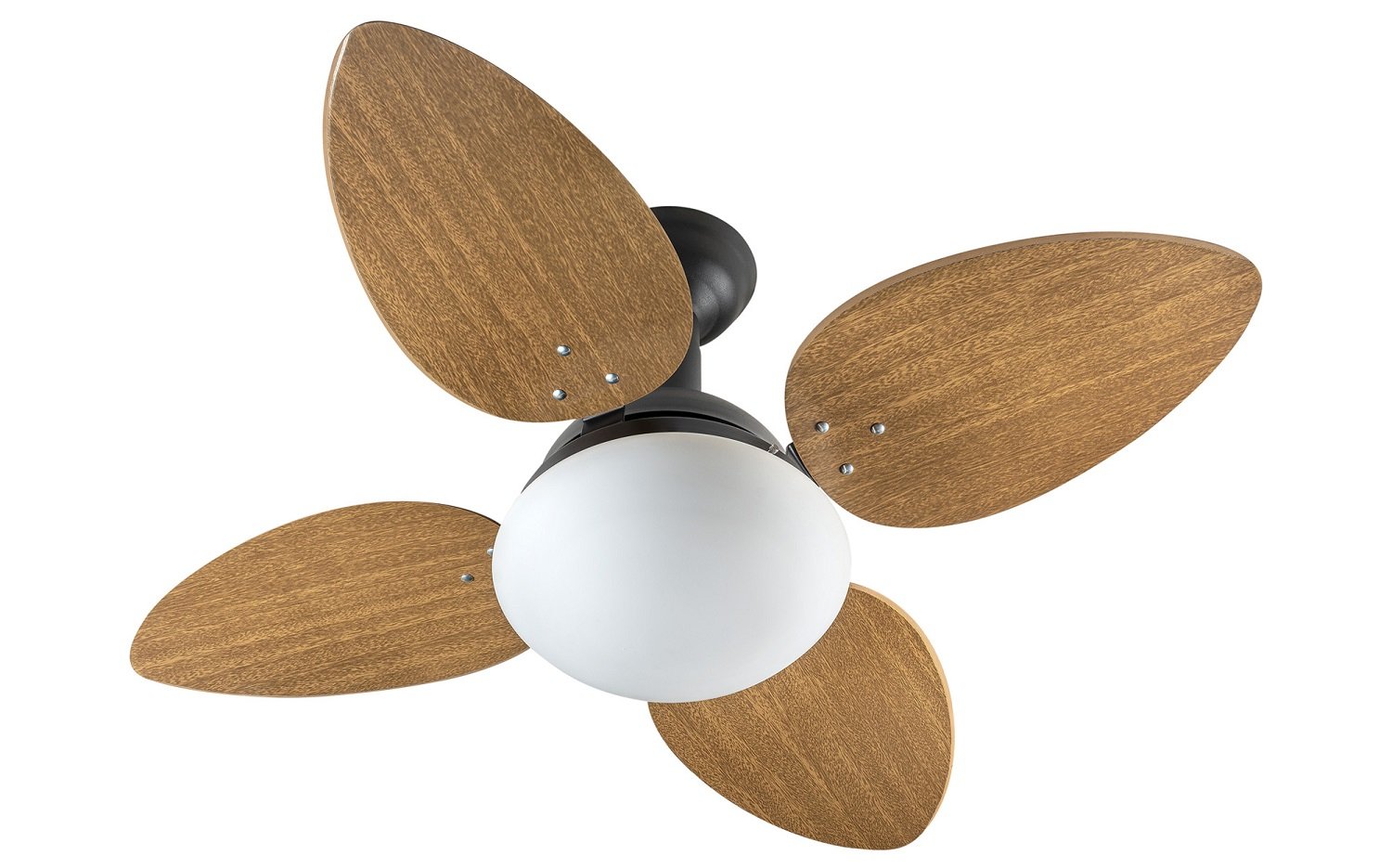 Ventilador De Teto Jet Venti-delta, Preto, 4 Pás, Mdf Mogno - 110V.