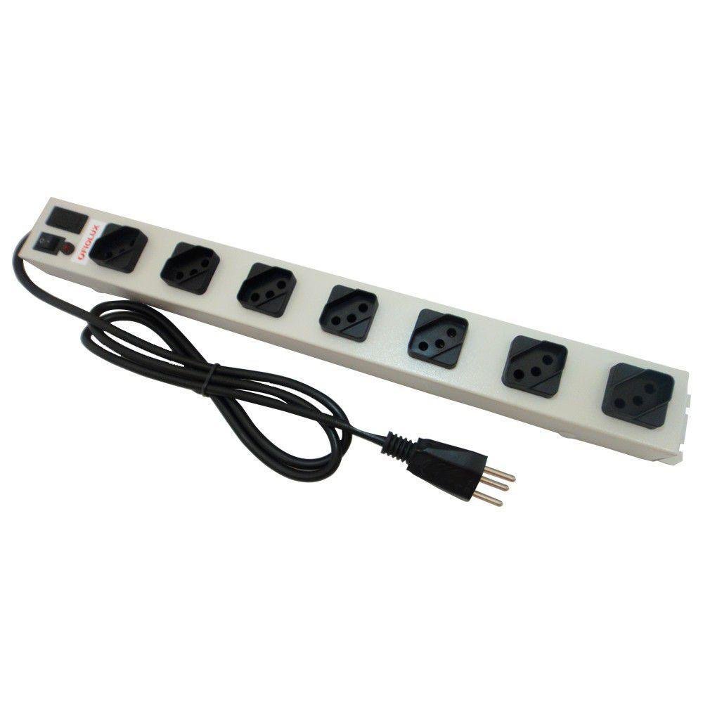 Filtro De Linha Fiolux Regua Metal 7 Tomadas