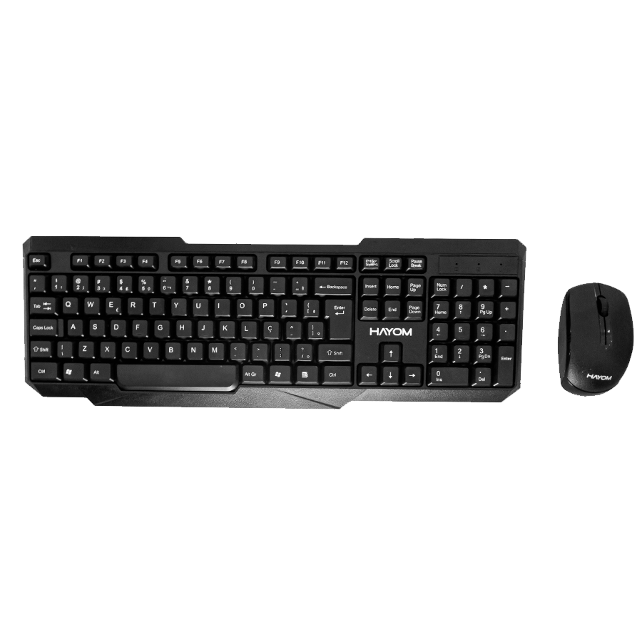 Kit Teclado E Mouse Sem Fio Hayom Office, Abnt2, 1200 DPI, Preto - TC3210