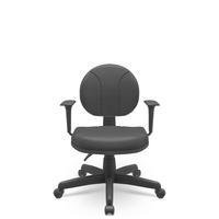 Cadeira Office Plaxmetal Executiva, Até 110 Kg, Back System Operativa, Com Braços Reguláveis, Revestimento Tecido Com Costura, Preta