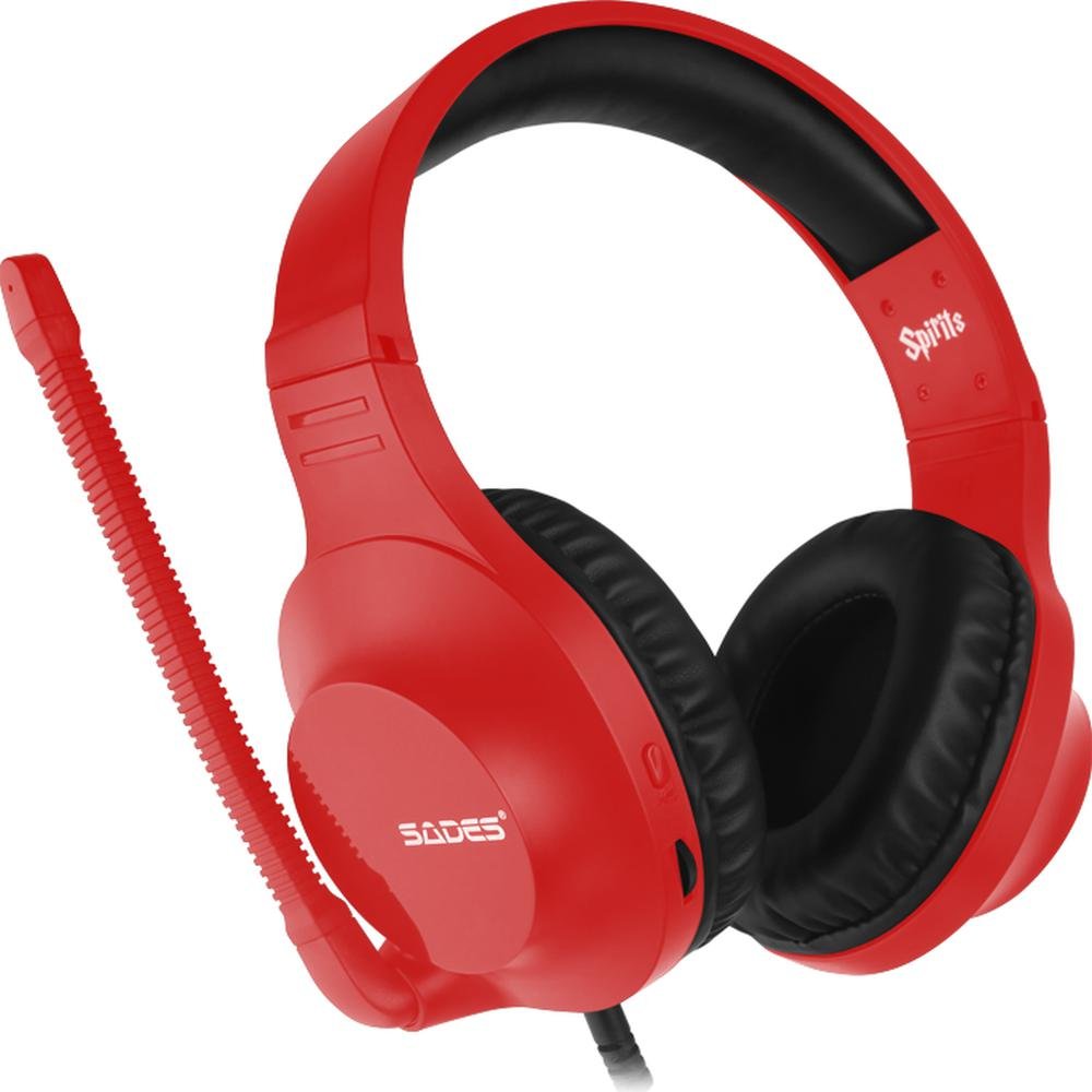 Imagem 3 de 3 do produto Headset Gamer Sades Spirits, Ps4, Vr, 50 mm, 3.5 mm Jack, Xbox One, Vermelho