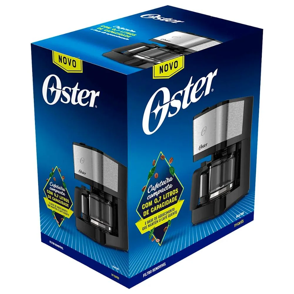 Imagem 2 de 5 do produto Cafeteira Elétrica Oster Ocaf300, Compacta, 0.750 ML, 600W, Preto, Inox, 127 V