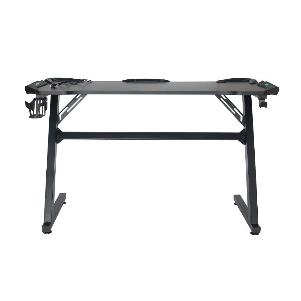Mesa Gamer LED Pelegrin Pel-004p, Preta, Metal E MDF