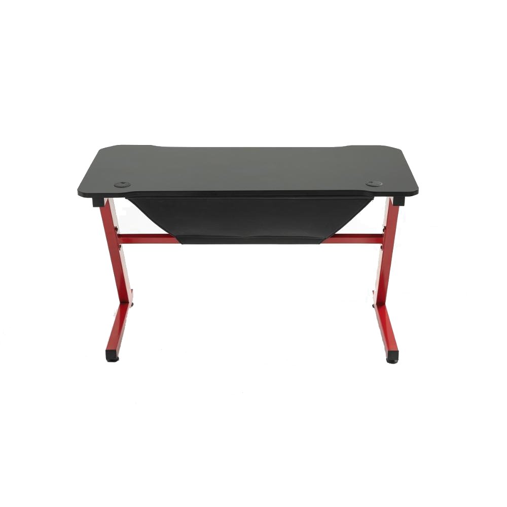 Mesa Gamer Pelegrin Pel-003p, Preta E Vermelha, Metal E MDF