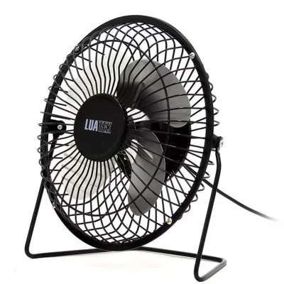 Mini Ventilador Mesa Usb Notebook Pc Silencioso Articulável Preto - Bivolt